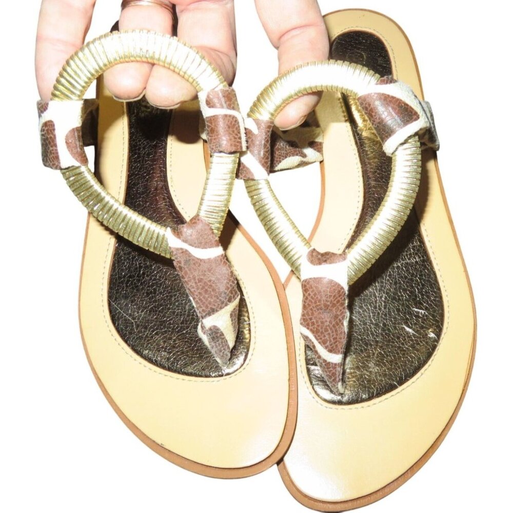 Honey Bee Footwear Giraffe Ammiee Thong Sandals size 8